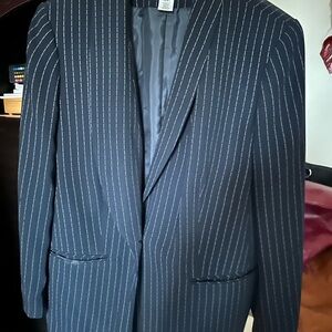 Women’s Black Pinstripe Blazer